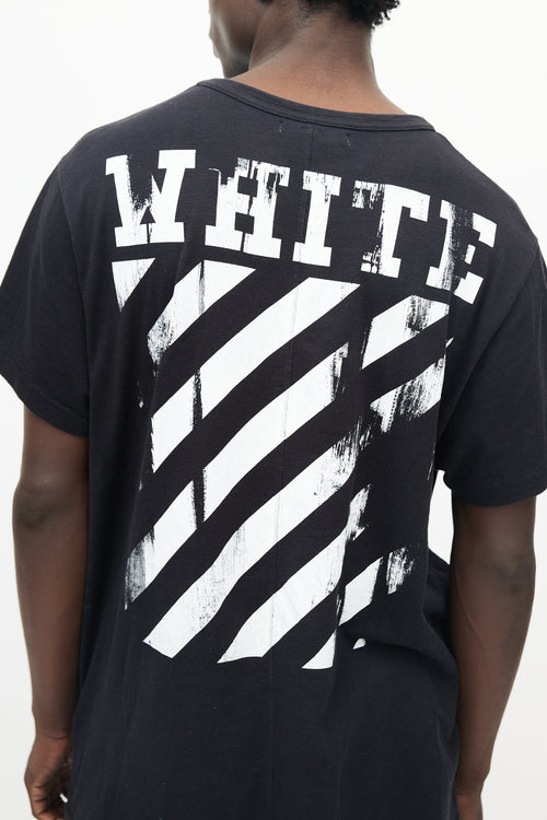 Off-White Black Cotton Caravaggio Logo T-shirt