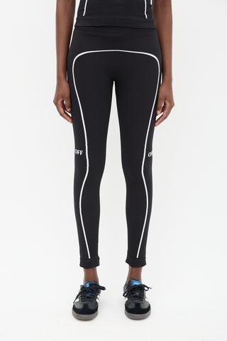 Off-White Black Knit Off Stamp Seamless Legging