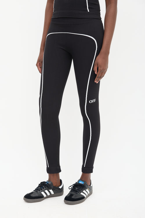 Off-White Black Knit Off Stamp Seamless Legging