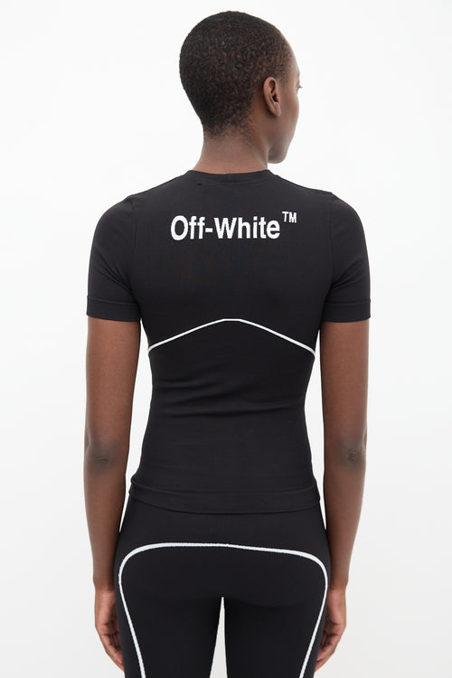 Off-White Black Knit Off Stamp Seamless Top