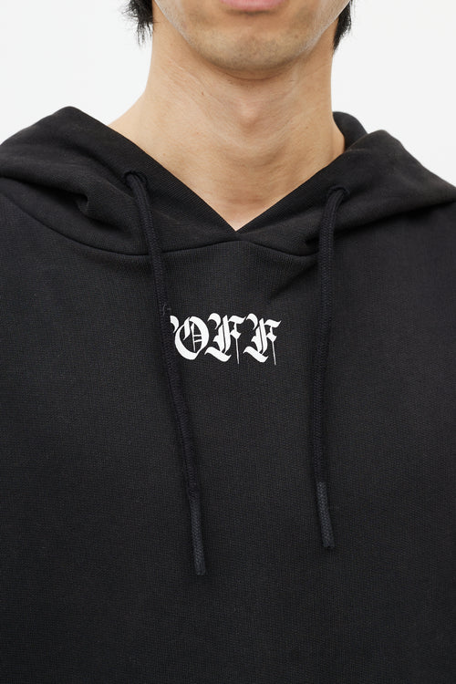 Off-White Black 
Multicolour You Cut Me Off Distressed Hoodie