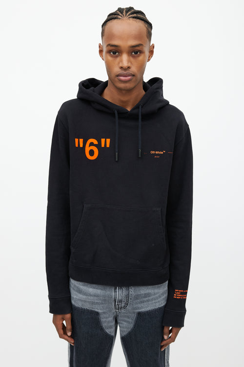 Off-White Black 
Orange 6 Logo Hoodie