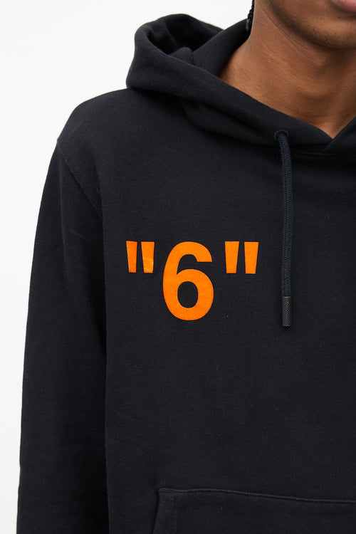 Off-White Black 
Orange 6 Logo Hoodie