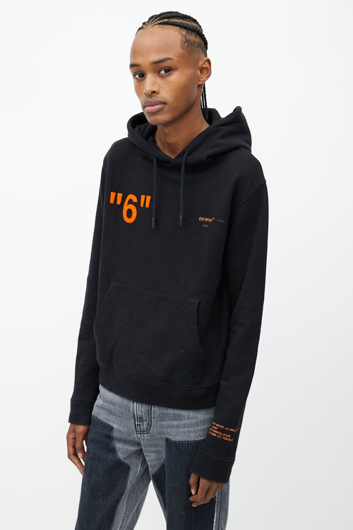 Off-White Black 
Orange 6 Logo Hoodie