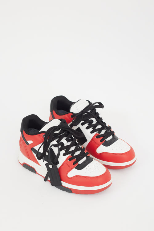 Off-White White 
Red Leather Out Of Office Sneaker