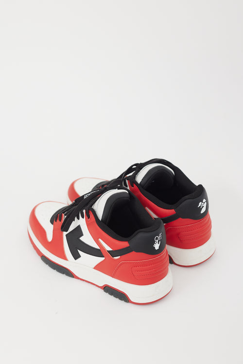 Off-White White 
Red Leather Out Of Office Sneaker