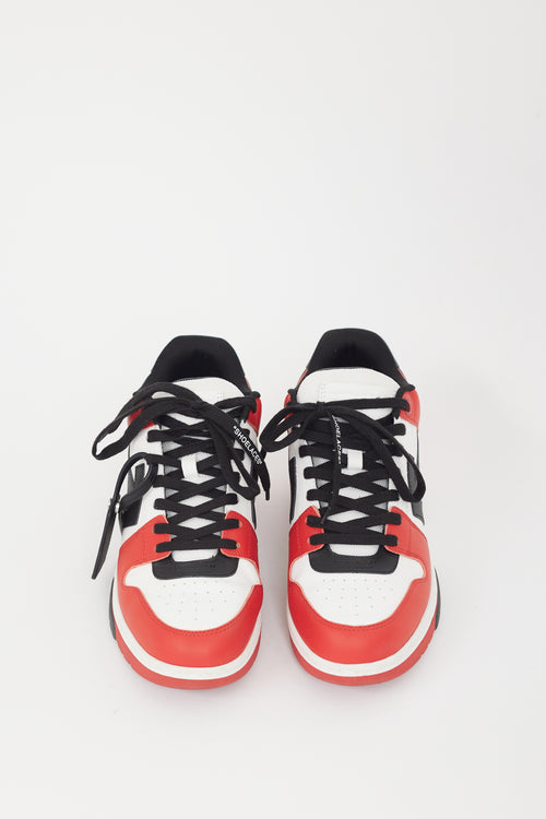 Off-White White 
Red Leather Out Of Office Sneaker