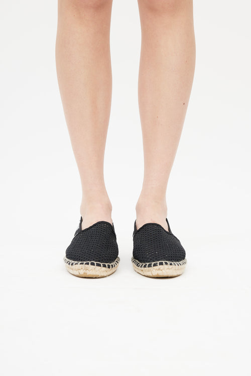 Off-White Black 
White Knit Espadrille