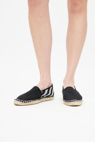 Off-White Black 
White Knit Espadrille