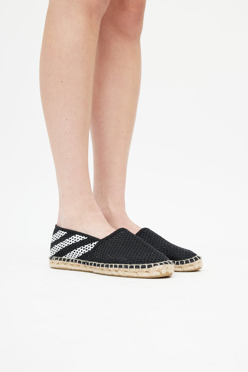 Off-White Black 
White Knit Espadrille