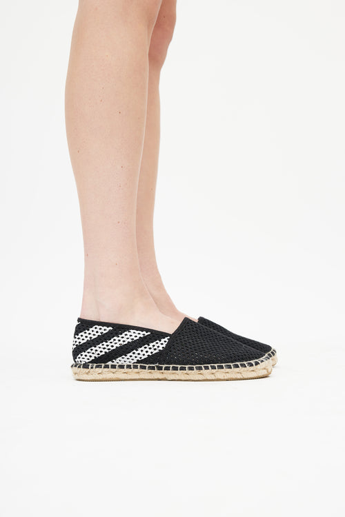 Off-White Black 
White Knit Espadrille