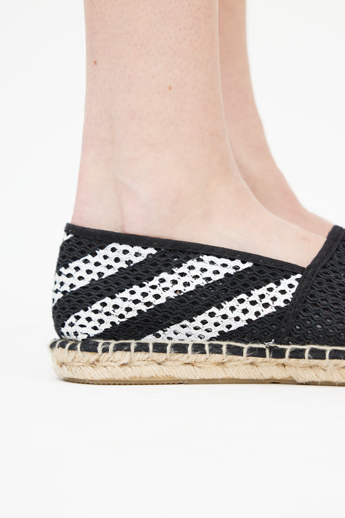 Off-White Black 
White Knit Espadrille