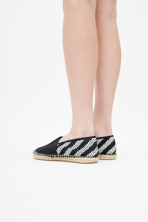 Off-White Black 
White Knit Espadrille