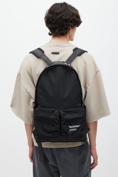 Off-White Black 
White Logo Backpack