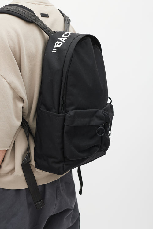 Off-White Black 
White Logo Backpack