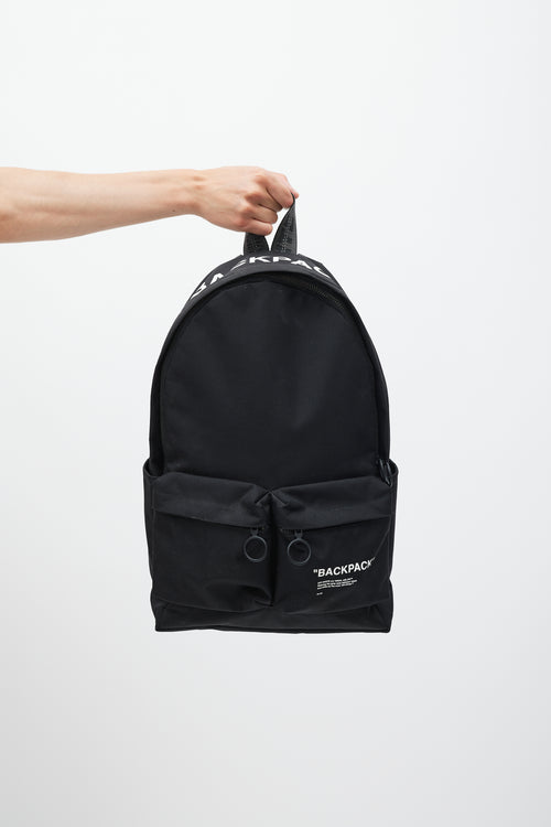 Off-White Black 
White Logo Backpack