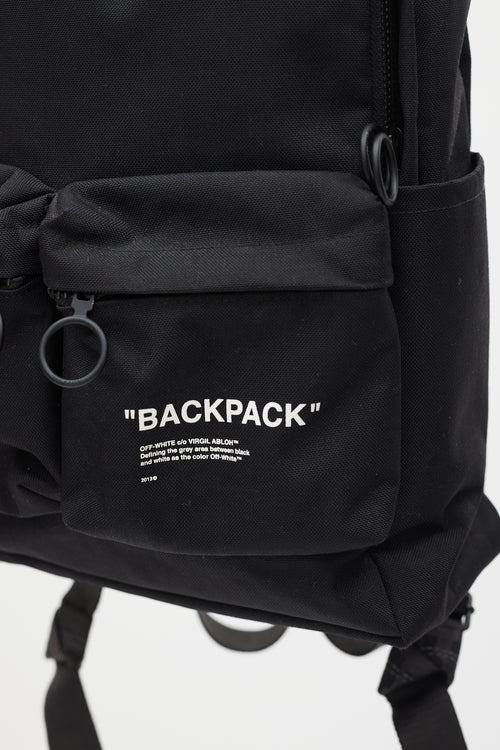 Off-White Black 
White Logo Backpack