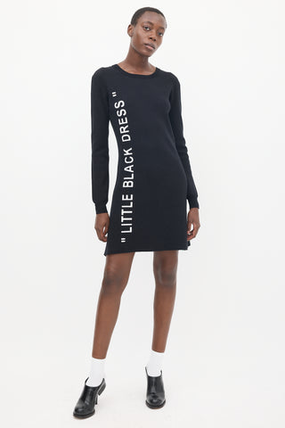 Off-White Black 
White Logo Sweater Dress