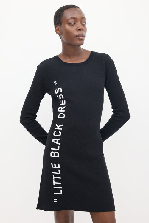 Off-White Black 
White Logo Sweater Dress