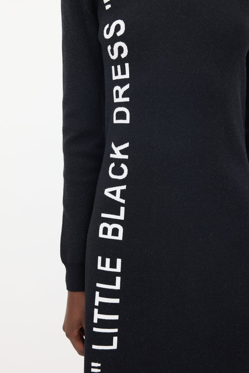 Off-White Black 
White Logo Sweater Dress