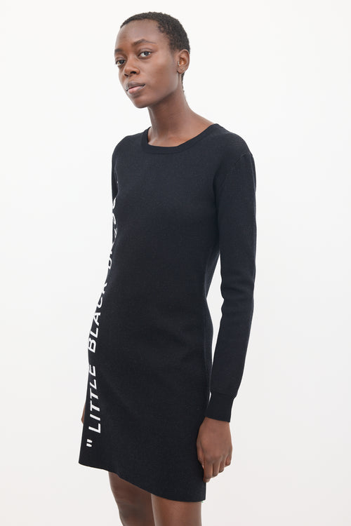 Off-White Black 
White Logo Sweater Dress