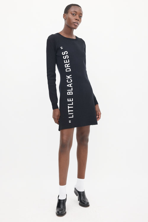 Off-White Black 
White Logo Sweater Dress