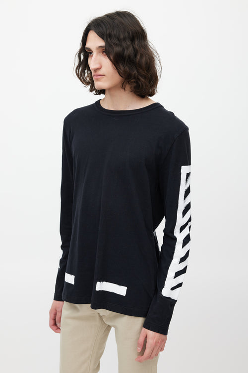 Off-White Black 
White Logo Top