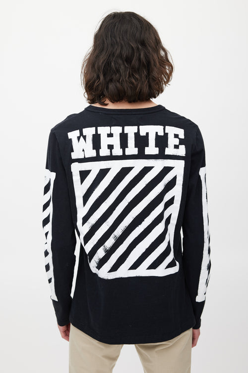 Off-White Black 
White Logo Top