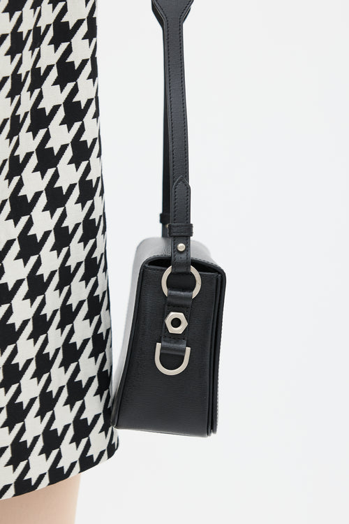 Off-White Black 
Yellow Leather Binder Clip Bag