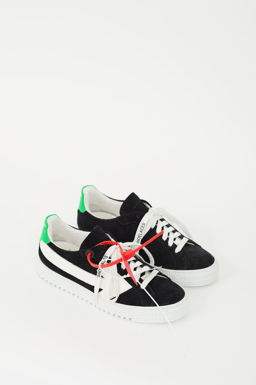 Off-White Black 
White Suede Cup Sole 3.0 Logo Sneaker