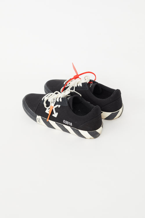 Off-White Black Canvas Vulcanized Low Top Sneaker