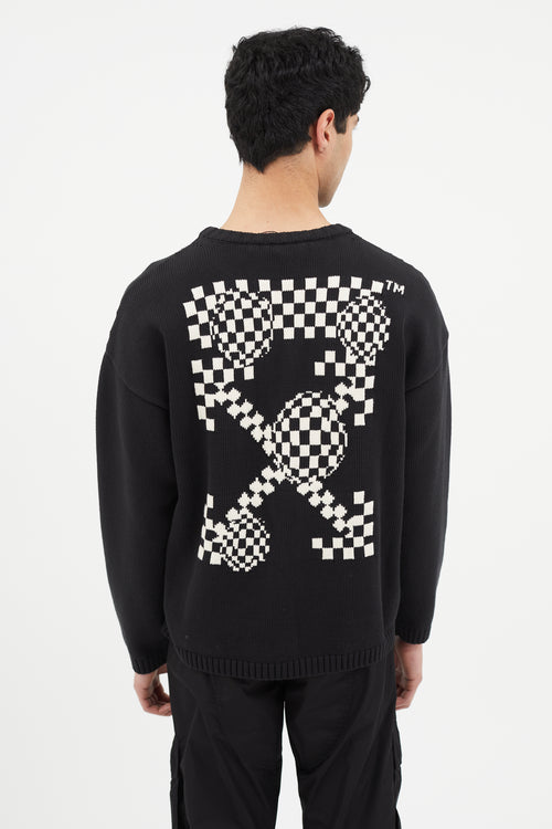 Black 
White Bubble Arrow Knit Sweater