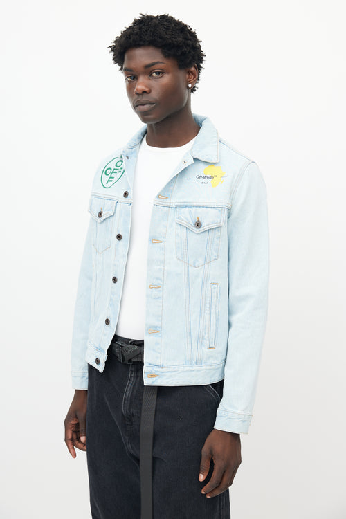 Off-White Blue Denim Logo Jacket