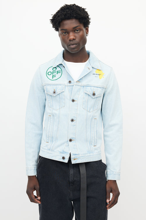 Off-White Blue Denim Logo Jacket