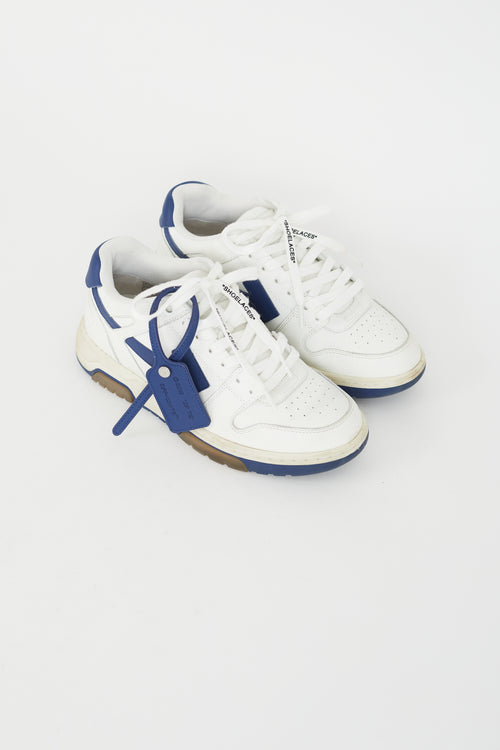 Off-White Blue 
White Leather Out Of Office Sneaker