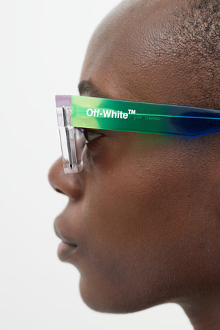 Off-White Clear 
Multicolour OERI017 Rectangular Sunglasses