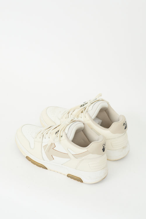 Off-White White 
Beige Leather Out Of Office Sneaker