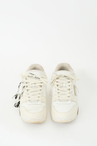 Off-White White 
Beige Leather Out Of Office Sneaker