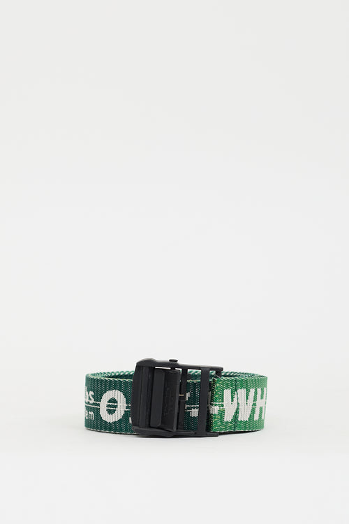 Off-White Green Gradient Industrial Logo Long Belt