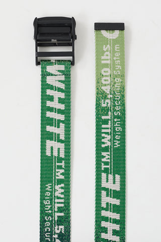 Off-White Green Gradient Industrial Logo Long Belt