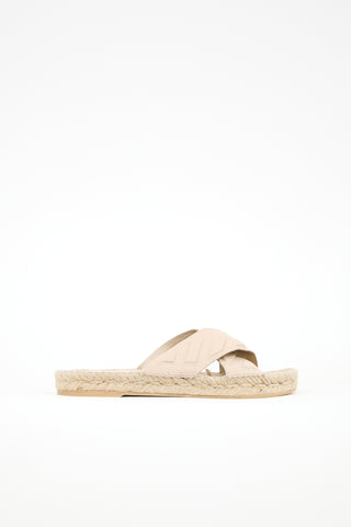 Off-White Leather Diag Lea Espadrille Slide