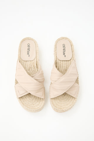 Off-White Leather Diag Lea Espadrille Slide