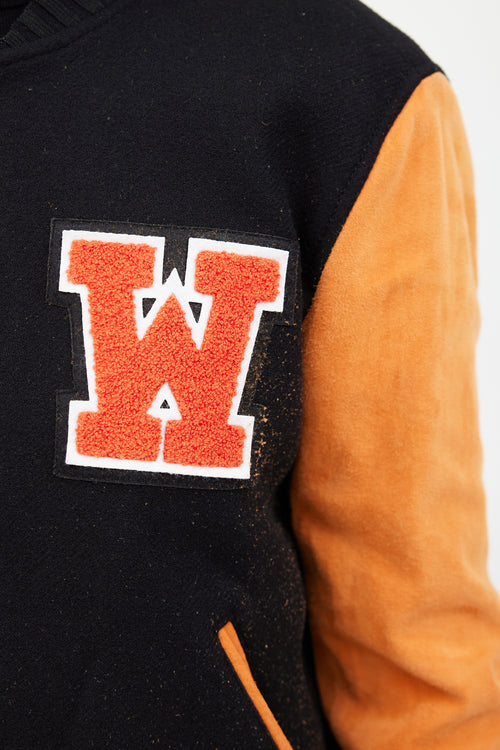 Off-White Orange 
Black Patched Collegiate Jacket