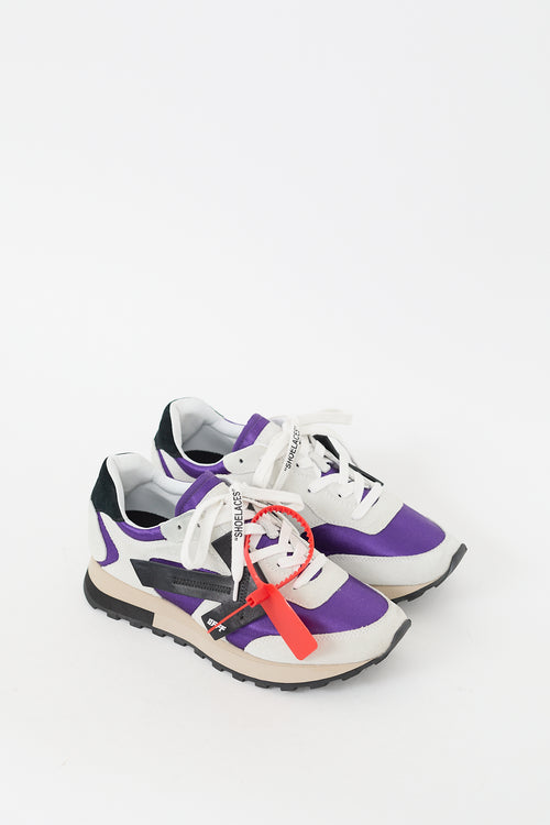 Off-White White 
Purple Leather HG Sneaker