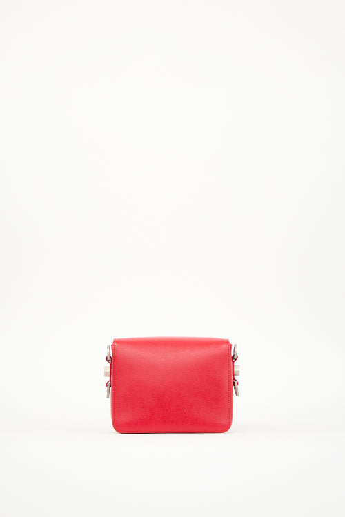 Off-White Red 
Multi Saffiano Leather Logo Flap Bag