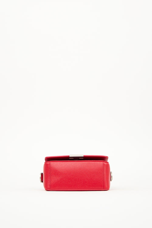 Off-White Red 
Multi Saffiano Leather Logo Flap Bag