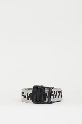 Off-White Silver Industrial Logo Long Belt