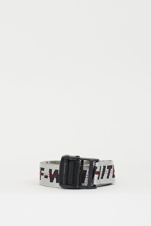 Off-White Silver Industrial Logo Long Belt