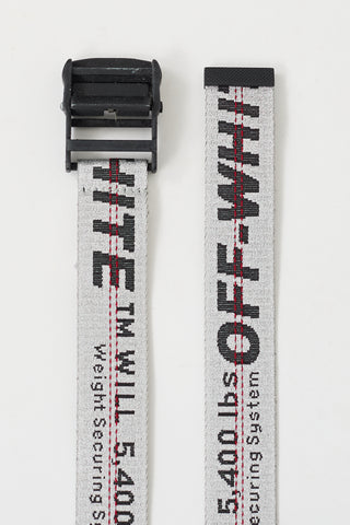 Off-White Silver Industrial Logo Long Belt