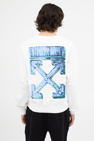 Off-White White Arrow Logo Sweatshirt